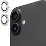 ENKAY skla posázená kamínky k ochraně čoček zadního fotoaparátu pro iPhone 17 - stříbrná