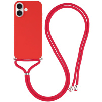 Ochranný kryt se šňůrkou pro iPhone 17 - červený