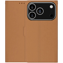 Flipové pouzdro z PU kůže pro iPhone 17 Pro Max - hnědé