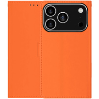 Flipové pouzdro z PU kůže pro iPhone 17 Pro Max - oranžové