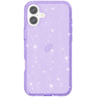 Transparentní kryt se třpytkami pro iPhone 17 - fialový
