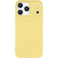 Matný kryt z měkkého plastu pro iPhone 17 Pro - žlutý