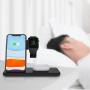 Q20 4v1 skládací bezdrátový stojánek pro iPhone / Apple Watch / AirPods s Lightning konektorem - 15W - černý
