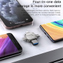 Yesido FL15 4v1 flash disk s konektory USB-C / Lightning / USB-A / micro USB - 256GB - stříbrný