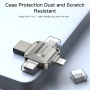 Yesido FL15 4v1 flash disk s konektory USB-C / Lightning / USB-A / micro USB - 256GB - stříbrný