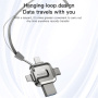 Yesido FL15 4v1 flash disk s konektory USB-C / Lightning / USB-A / micro USB - 256GB - stříbrný