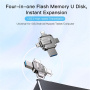 Yesido FL15 4v1 flash disk s konektory USB-C / Lightning / USB-A / micro USB - 16GB - stříbrný
