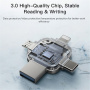 Yesido FL15 4v1 flash disk s konektory USB-C / Lightning / USB-A / micro USB - 16GB - stříbrný
