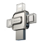 Yesido FL15 4v1 flash disk s konektory USB-C / Lightning / USB-A / micro USB - 16GB - stříbrný