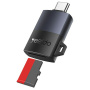 Yesido GS37 mini redukce se čtečkou karet - slot na TF kartu na USB-C - černá