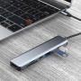 7v1 hub - slot na SD / TF kartu / HDMI / 2x USB-C / 2x USB-A na USB-C - šedý