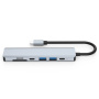 7v1 hub - slot na SD / TF kartu / HDMI / 2x USB-C / 2x USB-A na USB-C - šedý