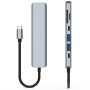 7v1 hub - slot na SD / TF kartu / HDMI / 2x USB-C / 2x USB-A na USB-C - šedý
