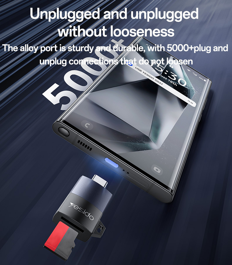 Yesido GS37 mini redukce se čtečkou karet - slot na TF kartu na USB-C - černá