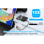 NK-104 Pro 4v1 redukce se čtečkou karet - slot na SD / TF kartu / USB-C / USB-A na USB-C / Lightning - bílá