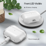 Transparentní obal s karabinou pro AirPods Pro 3 - růžový