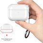 Transparentní obal s karabinou pro AirPods Pro 3 - růžový