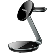 ESSAGER OJD-102 3v1 magnetický bezdrátový stojánek pro iPhone / Apple Watch / AirPods - 15W - černý