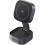 UGREEN Qi2 2v1 skládací magnetický bezdrátový stojánek pro iPhone / AirPods - 15W - tmavě šedý