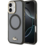 Lacoste Frosted Finish Gold Logo kryt s MagSafe pro iPhone 17 - šedý