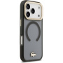 Lacoste Frosted Finish Gold Logo kryt s MagSafe pro iPhone 17 Pro - šedý