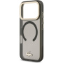 Lacoste Frosted Finish Gold Logo kryt s MagSafe pro iPhone 17 Pro - šedý