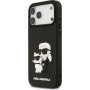 Karl Lagerfeld 3D Rubber Karl and Choupette kryt pro iPhone 17 Pro Max - černý