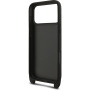 Karl Lagerfeld Saffiano Crossbody Metal Karl and Choupette kryt s nastavitelným popruhem pro iPhone 17 Pro Max - černý