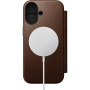 Nomad Modern Leather Folio flipové pouzdro s MagSafe pro iPhone 17 - hnědé