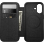 Nomad Modern Leather Folio flipové pouzdro s MagSafe pro iPhone 17 - černé