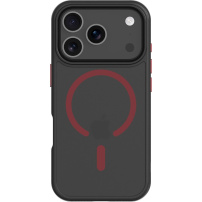Tactical Hyperstealth 2.0 transparentní kryt s červeným MagSafe pro iPhone 17 Pro - černý