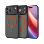 Spigen Ultra Hybrid matný transparentní kryt s oranžovým MagSafe pro iPhone 17 Pro Max - černý