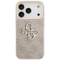 Guess 4G Metal Logo Gold Frame kryt pro iPhone 17 Pro - růžový