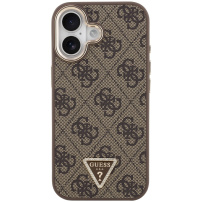 Guess 4G Triangle Logo Gold Frame kryt s MagSafe pro iPhone 17 - hnědý