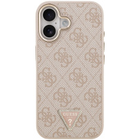 Guess 4G Triangle Logo Gold Frame kryt s MagSafe pro iPhone 17 - růžový