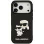 Karl Lagerfeld 3D Rubber Karl and Choupette kryt pro iPhone 17 Pro Max - černý