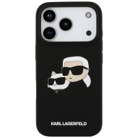 Karl Lagerfeld Double Heads silikonový kryt s MagSafe pro iPhone 17 Pro Max - černý