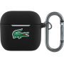 Lacoste Croc Logo silikonový obal s karabinou pro AirPods 4 / 5 - černý