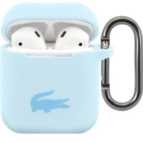 Lacoste Glossy Printing Logo silikonový obal pro AirPods 1 / 2 - modrý