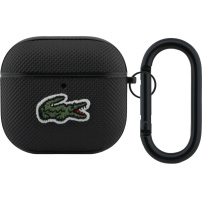 Lacoste Petit Pique Croc Logo Patch obal s karabinou pro AirPods 4 / 5 - černý