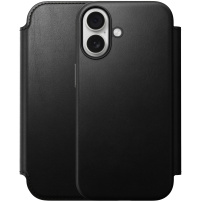 Nomad Modern Leather Folio flipové pouzdro s MagSafe pro iPhone 17 - černé