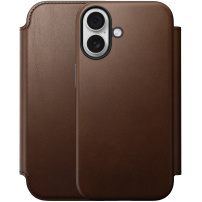 Nomad Modern Leather Folio flipové pouzdro s MagSafe pro iPhone 17 - hnědé