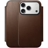 Nomad Modern Leather Folio flipové pouzdro s MagSafe pro iPhone 17 Pro Max - hnědé