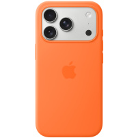 Originální Apple silikonový kryt s MagSafe pro iPhone 17 Pro - oranžový
