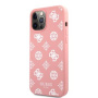 Guess Liquid Silicone White Peony kryt pro iPhone 12 Pro Max - růžový