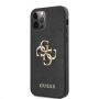 Guess Saffiano Big 4G Metal Logo kryt pro iPhone 12 Pro Max - černý