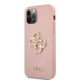 Guess Saffiano Big 4G Metal Logo kryt pro iPhone 12 Pro Max - růžový