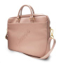 Guess Saffiano Vintage Script brašna pro MacBook do 16" - růžovozlatá
