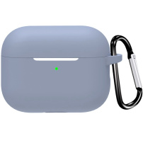 Ochranný silikonový obal s karabinou pro AirPods Pro 3 - modrošedý