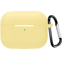Ochranný silikonový obal s karabinou pro AirPods Pro 3 - žlutý